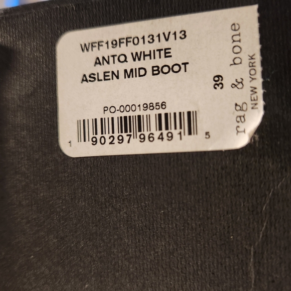 Rag & Bone Aslen Mid Boot Antique White Sz EU 39 US 8.5 & 9 $475 NIB - Picture 7 of 13